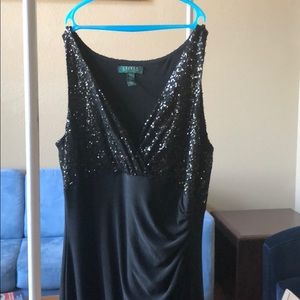 Long black dress with sequins